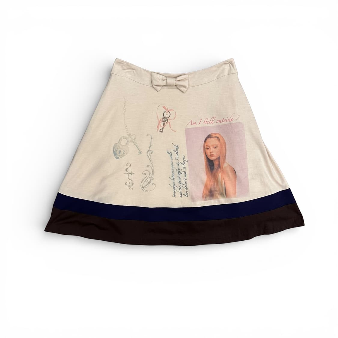 beige ribbon coloration skirt  상품이미지2