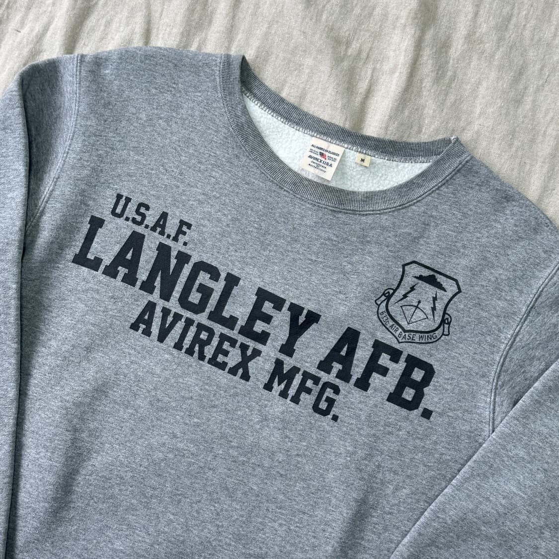 아비렉스 USA 공군 빈티지 그레이 스웻 맨투맨 M 상품이미지2