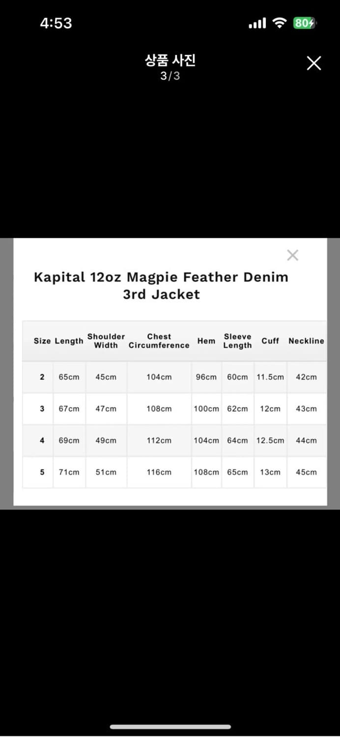캐피탈 페더 데님자켓 3사이즈 상품이미지7