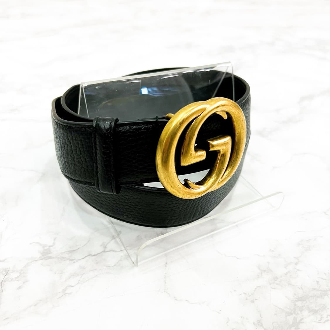 구찌 인터로킹 금장 G버클 벨트 상품이미지3
