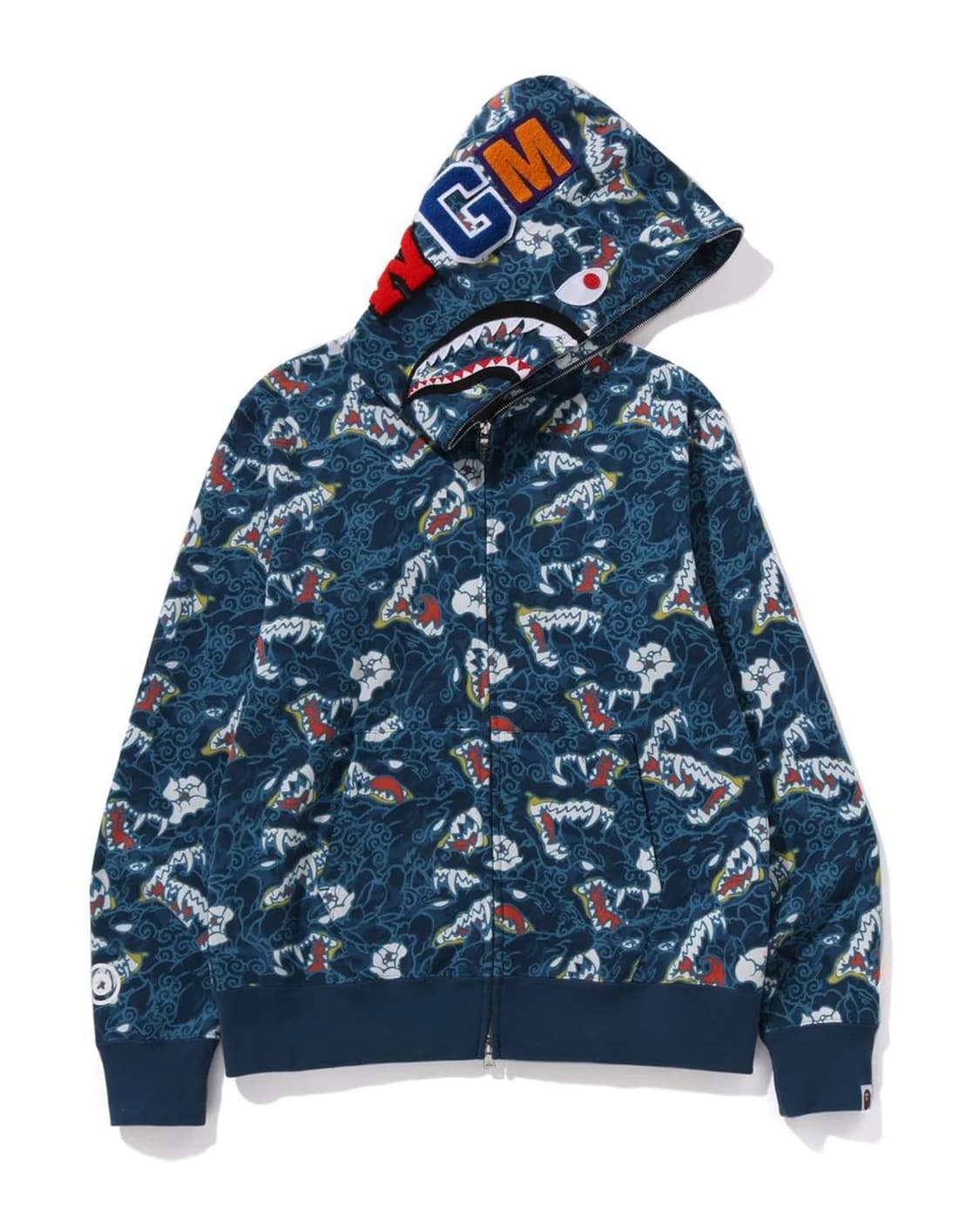 BAPE Japanese Tattoo Camo Shark Hoodie 상품이미지1
