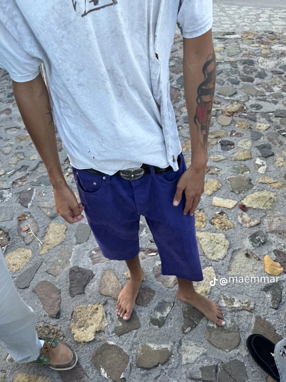 빈티지 리바이스 실버탭 배기 데님쇼츠 퍼플 상품이미지1