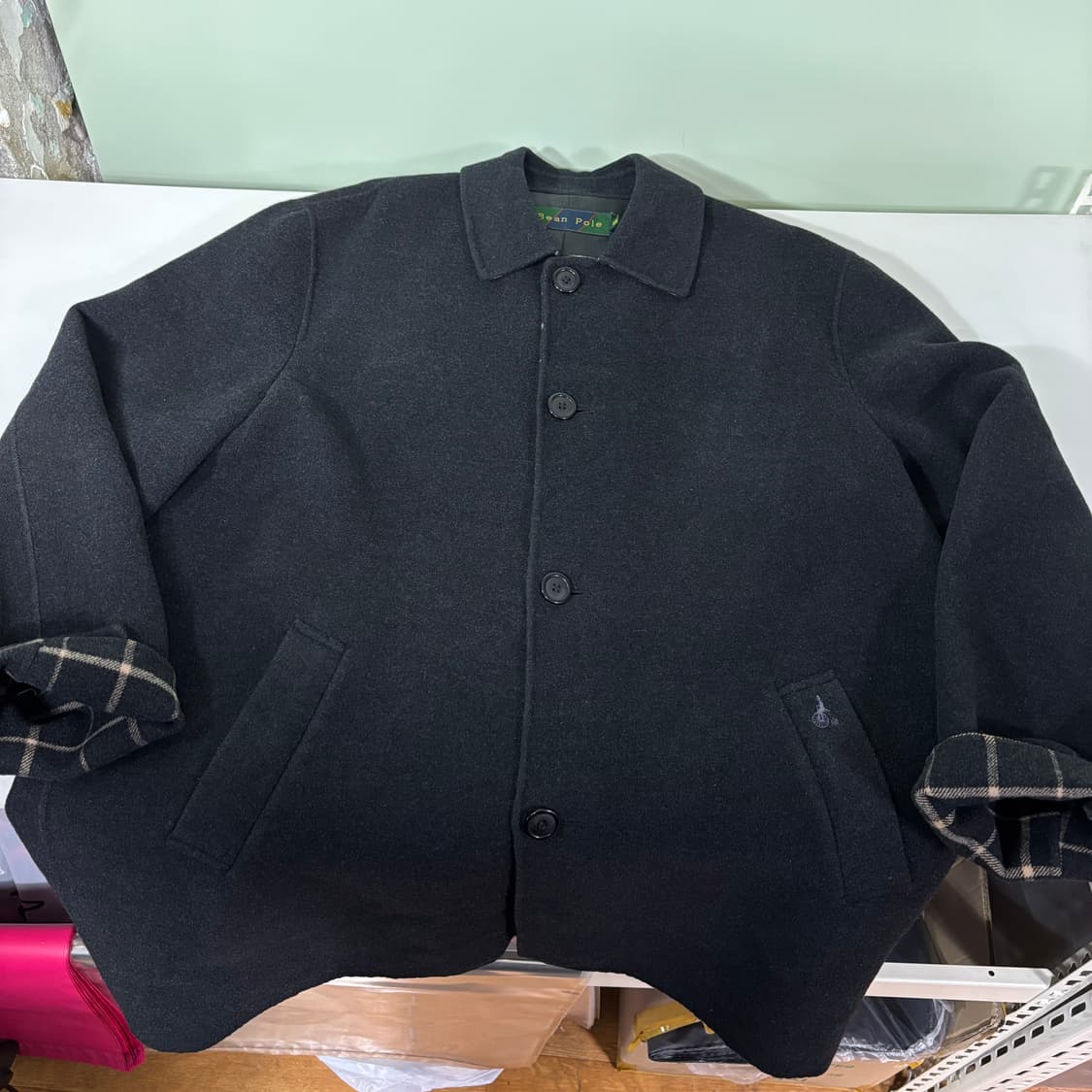 105 빈폴 블랙 울 발마칸코트 상품이미지2