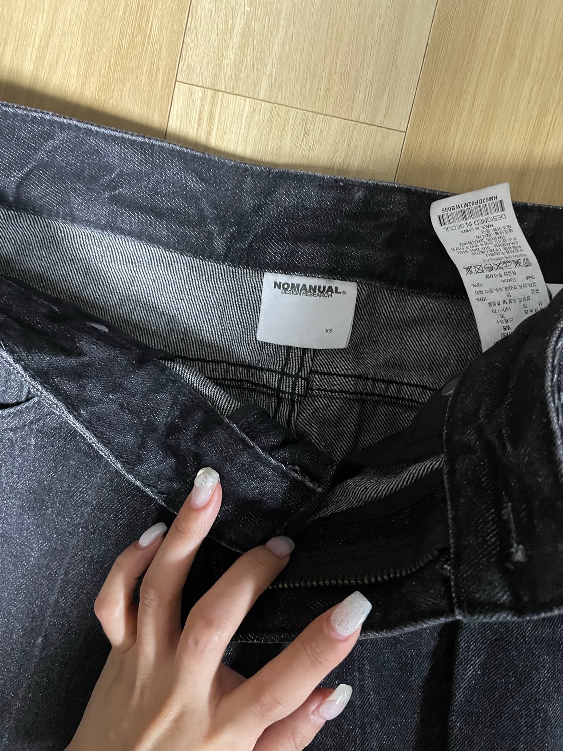 노매뉴얼 C.W WIDE DENIM PANTS - BLACK(XS) 상품이미지4