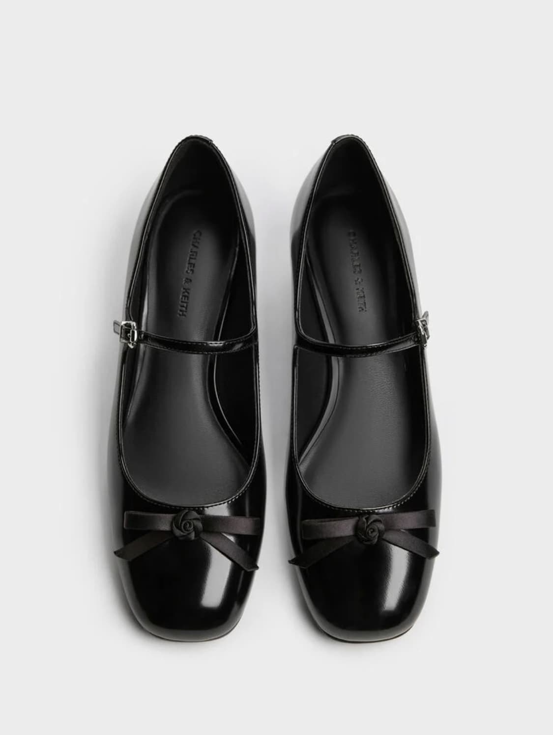 [새상품] 찰스앤키스 켈리스 로즈 보우 메리 제인 펌프스 - 블랙 상품이미지3