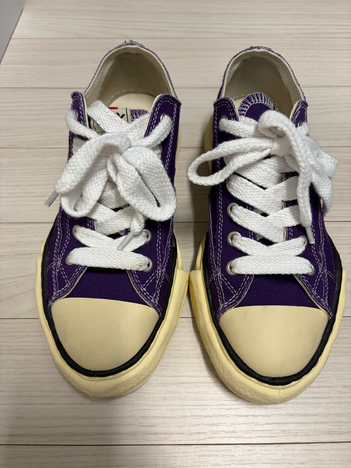 [43] 미하라 야스히로 피터슨 VL OG 솔 캔버스 로우탑 스니커즈 퍼 상품이미지3