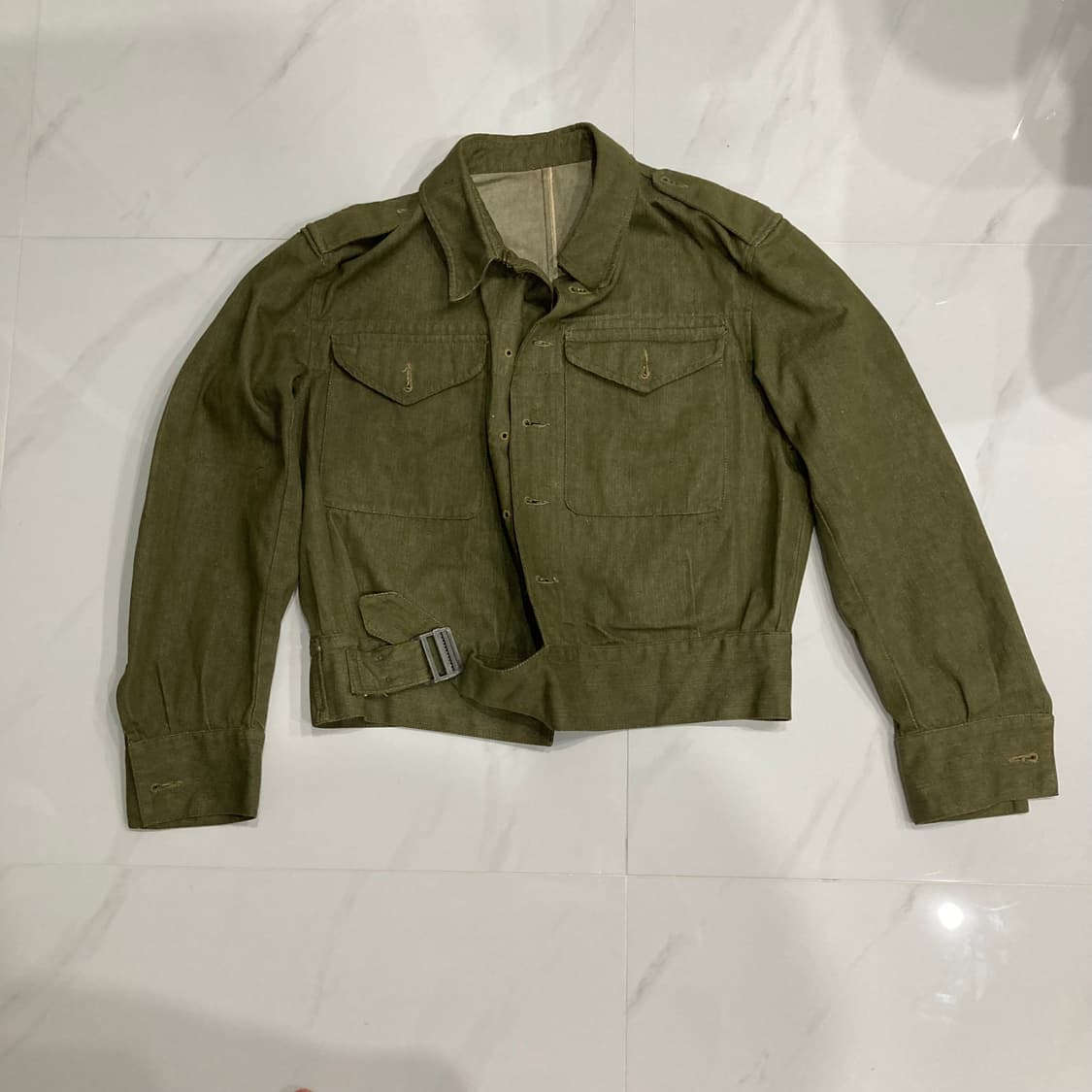 오리지널 52s 영국군 green denim배틀드레스 자켓 상품이미지2