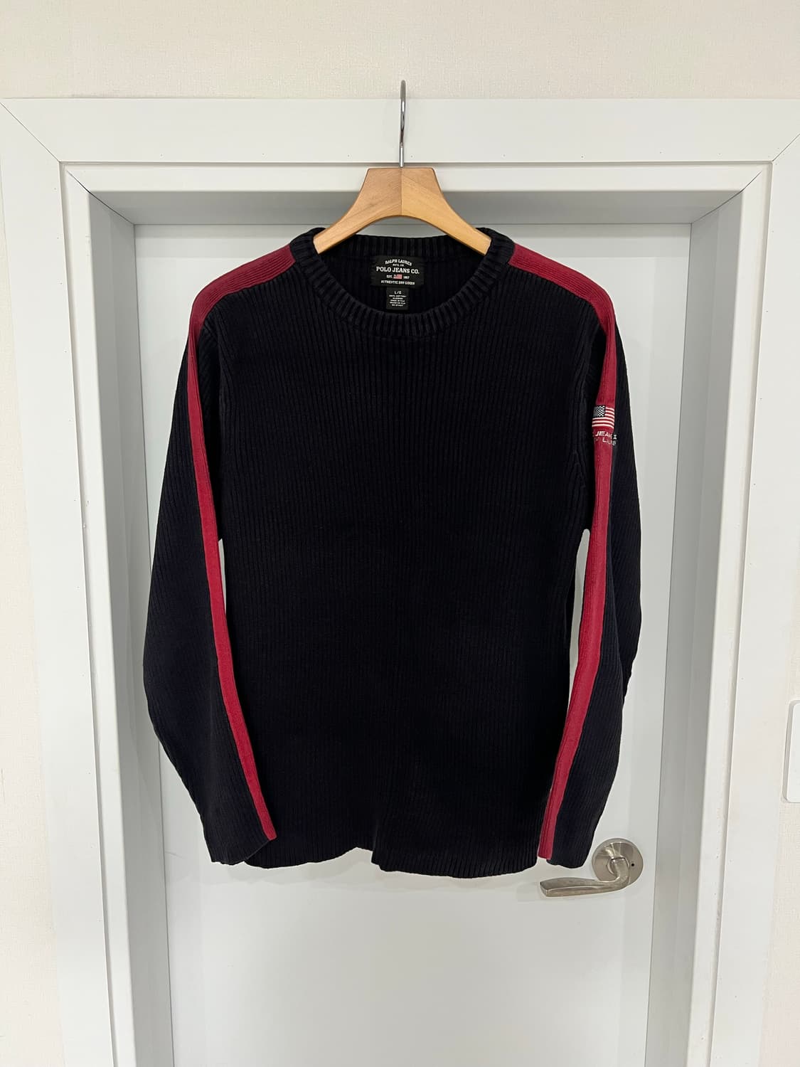 폴로진스 빈티지 사이드라인 성조기 니트 상품이미지2