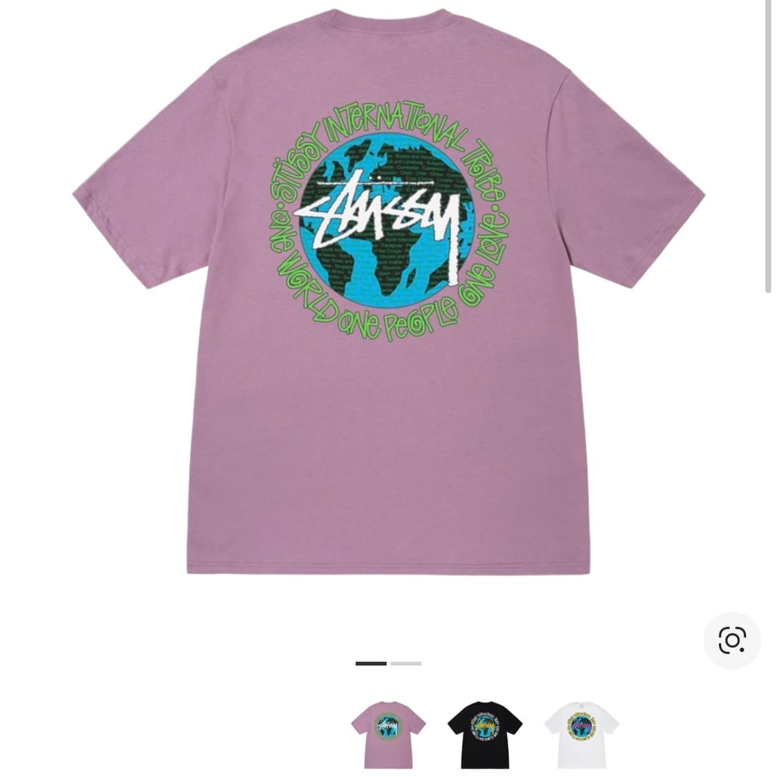 L) 스투시 원 월드 오키드 반팔 티셔츠 상품이미지1