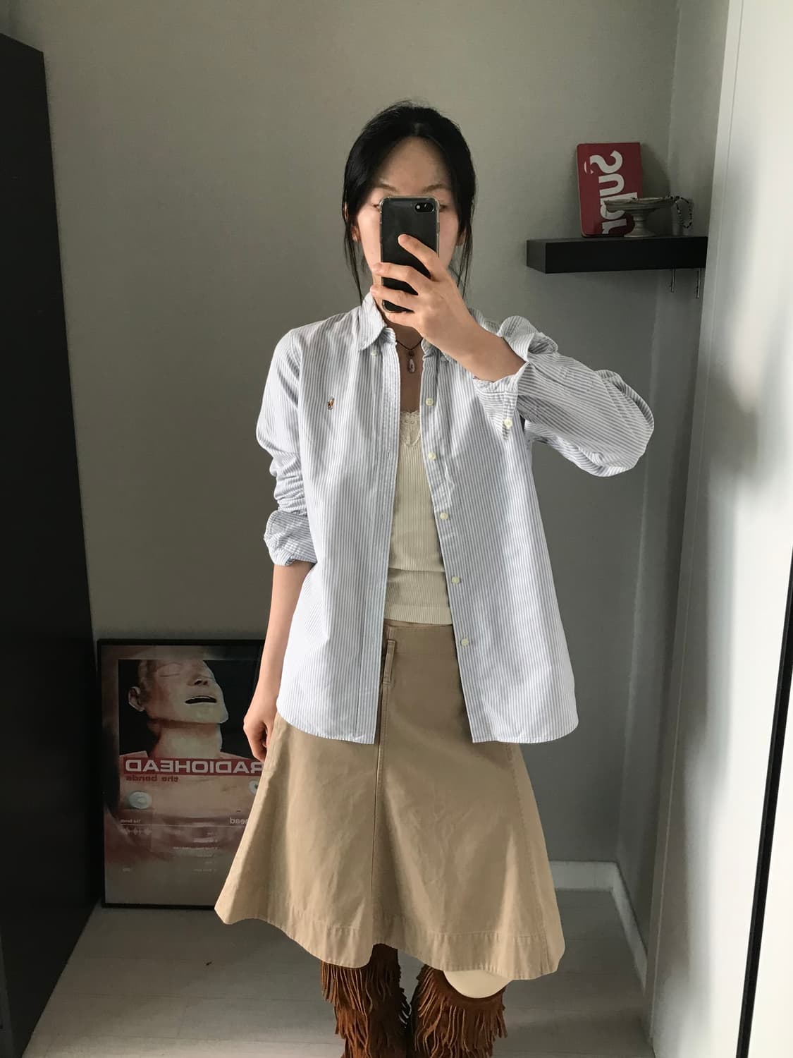 폴로 랄프로렌 포니로고 스트라이프 스카이블루 셔츠 상품이미지1