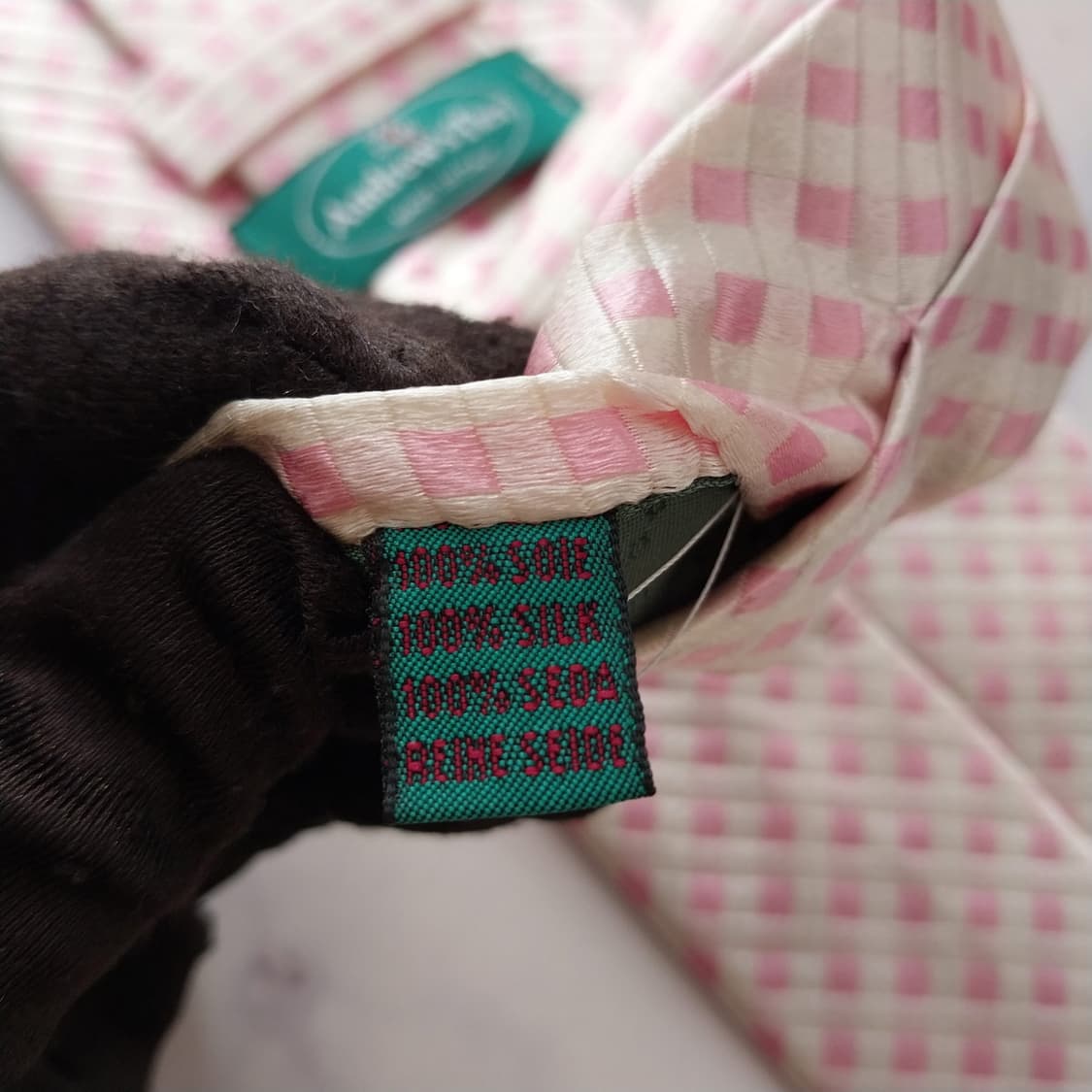 앤드류스타이 실크 핑크 체크 패턴 넥타이 9.3cm A+등급 K2155
 상품이미지9