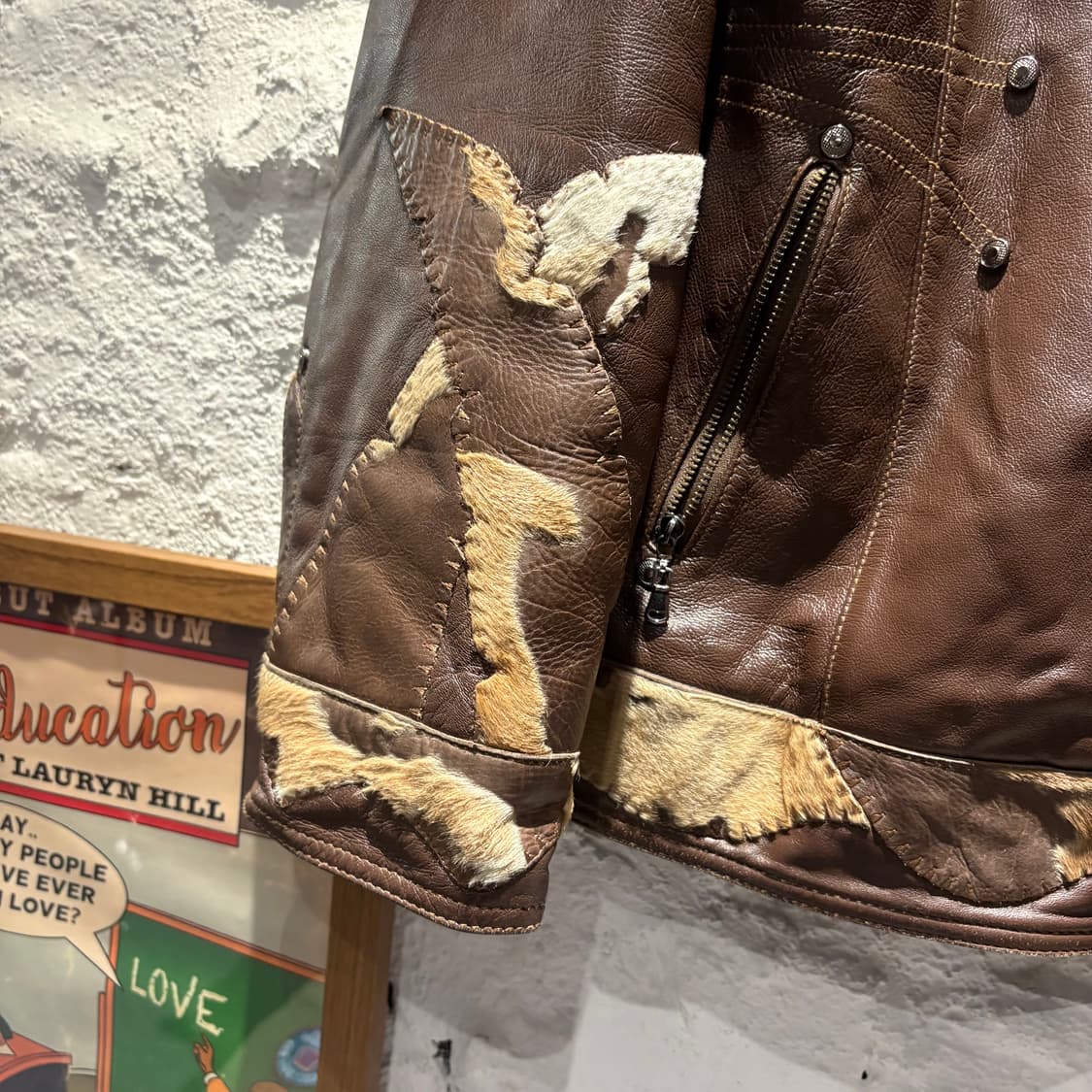 Lee won jae 빈티지 양가죽 소가죽 레더 지킷 상품이미지3