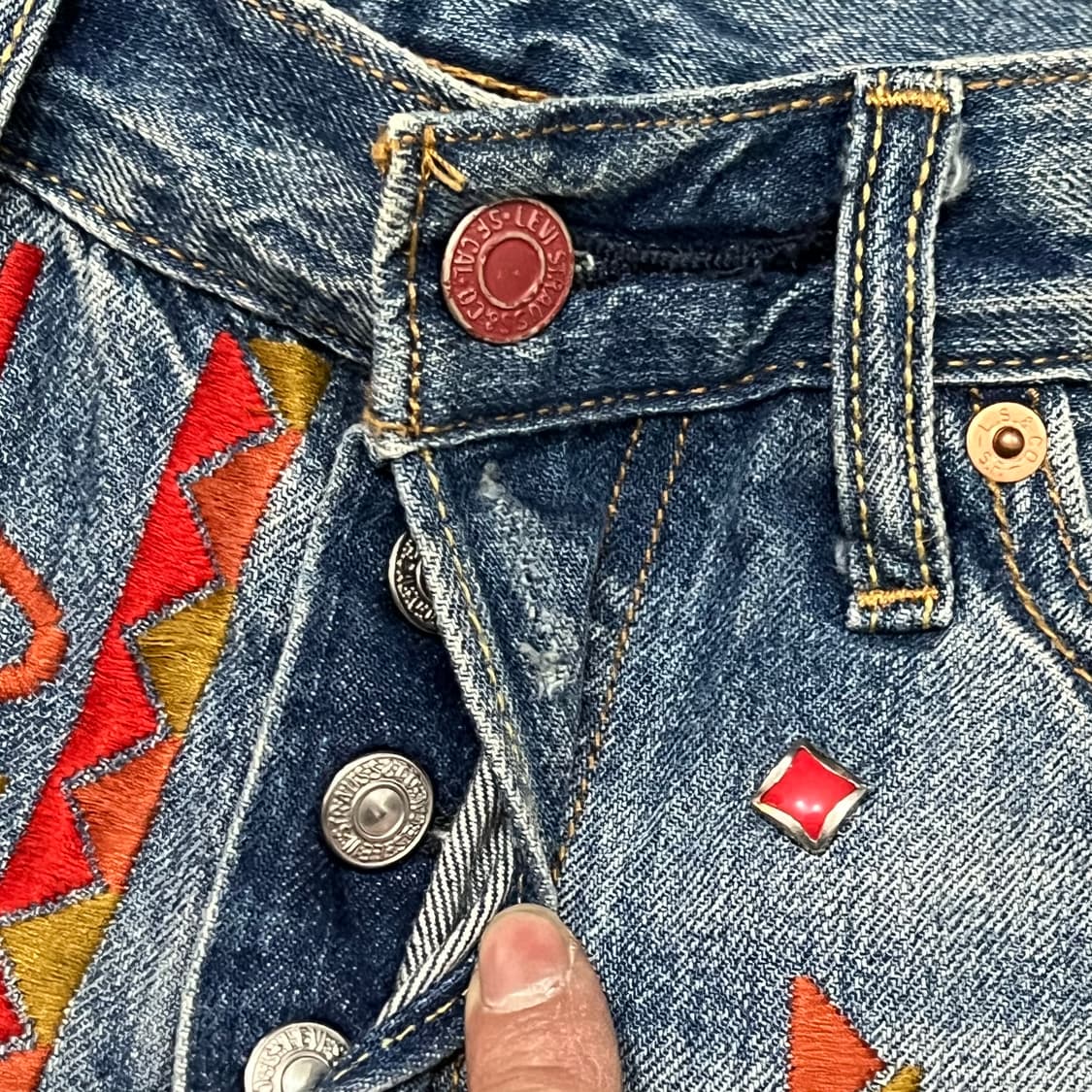  리바이스 웨스턴 스터드 데님 쇼츠 y15231 상품이미지5