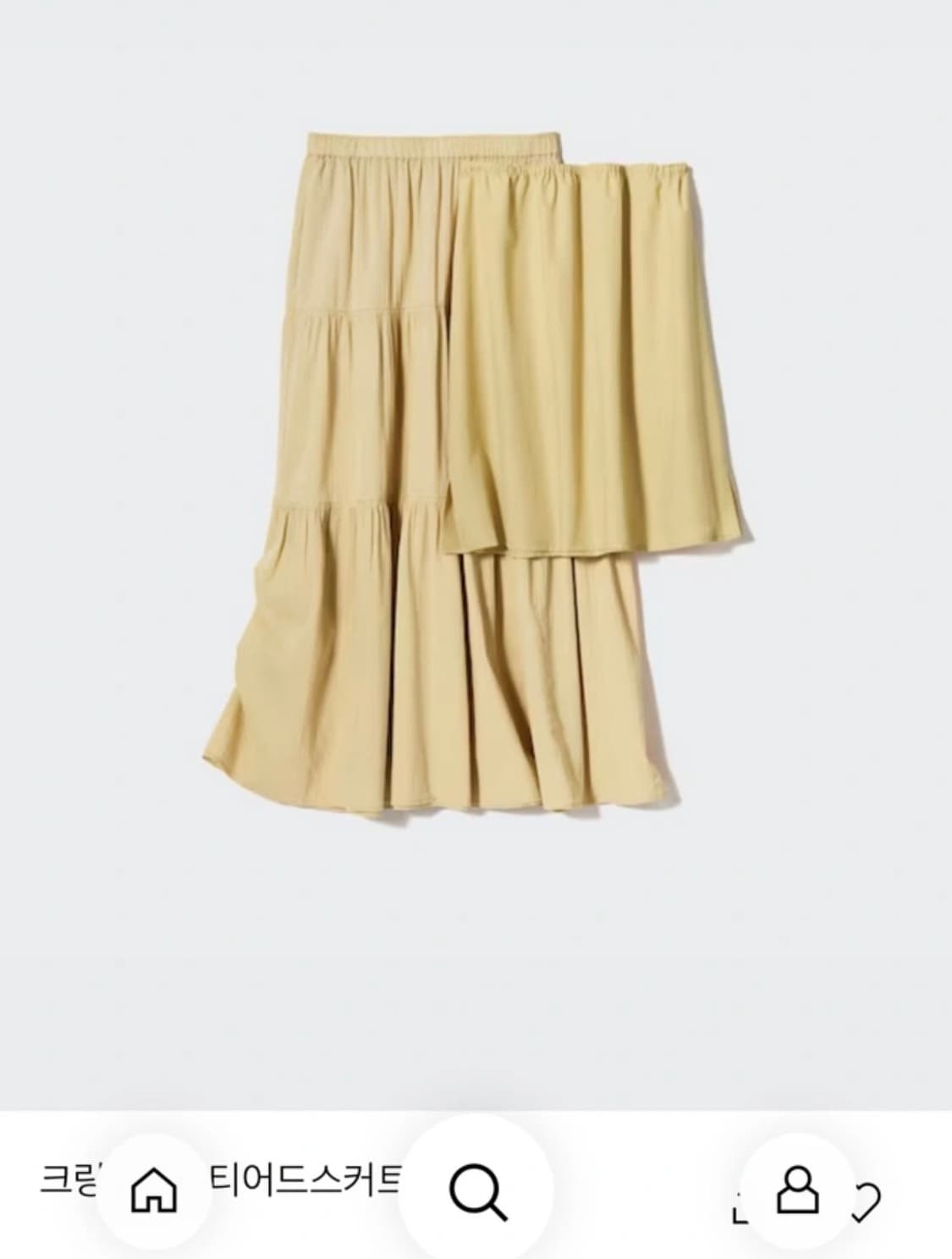 유니클로 크링클코튼티어드스커트 s 유니클로 티어드스커트 상품이미지3
