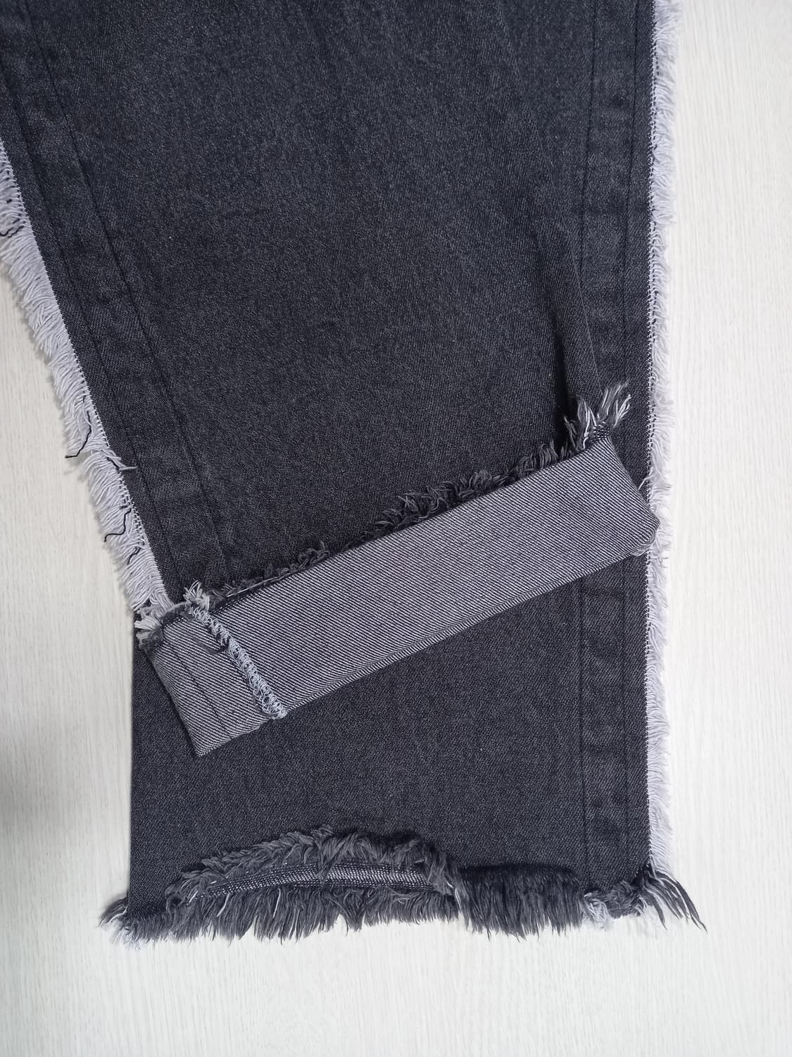 33 RMDGOD 하이웨이스트 세미와이드 크롭진 블랙 33-419 상품이미지5