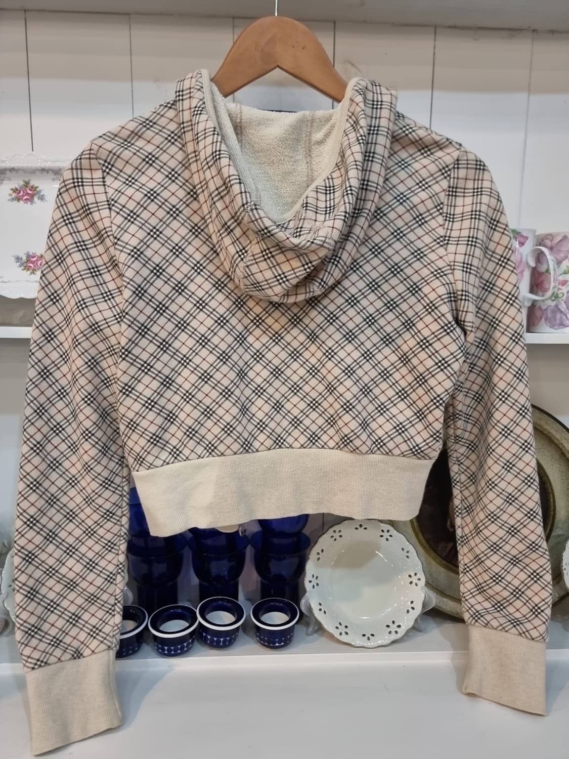BURBERRY BLUE LABEL 버버리 블루라벨 크롭 체크 후드집업 상품이미지7