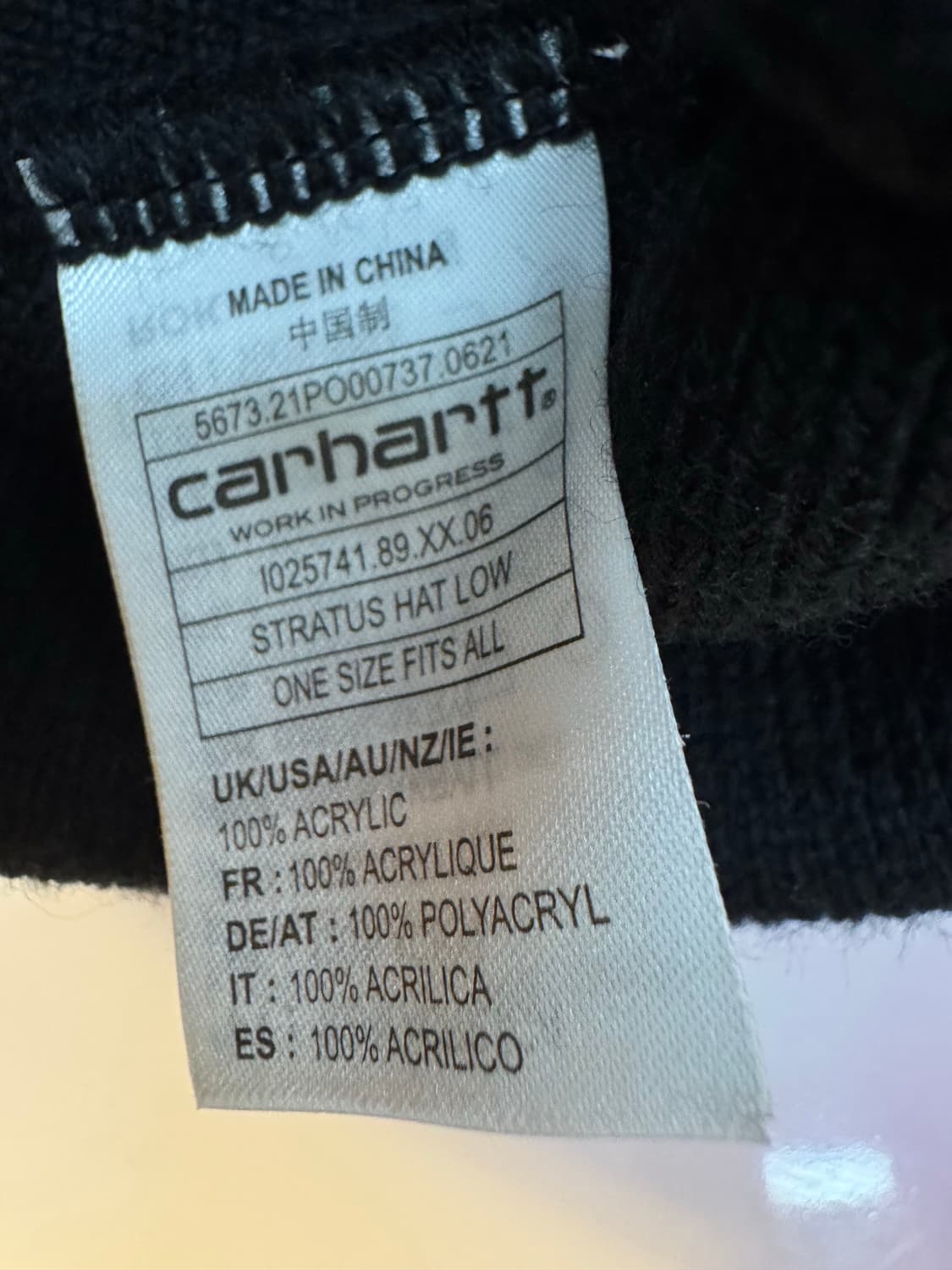 Carhartt 칼하트 클래식 로고 아크릴 비니 (블랙) 상품이미지5
