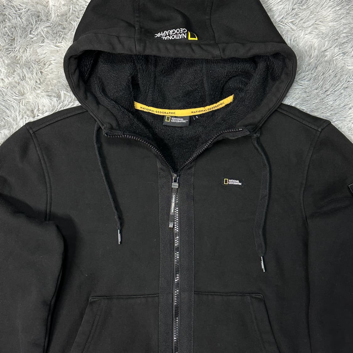 내셔널지오그래픽 기모 후드집업 블랙 s 상품이미지2