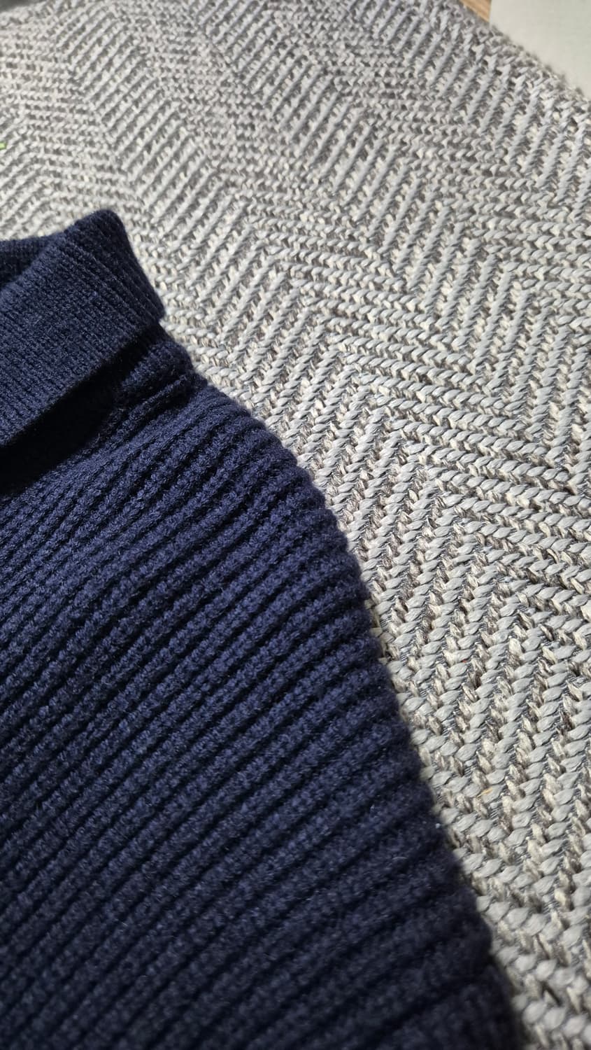 수아레 하찌 카라 집업 니트 M 네이비 상품이미지5