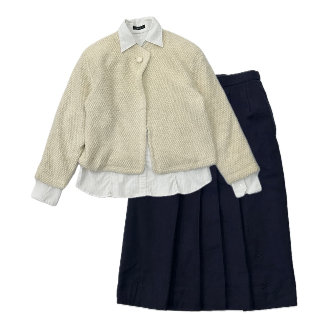 ❄️사와코의 코트 코디세트 ❄️ 고갸루 학생 일본 빈티지 반코트 교복치마 상품이미지2