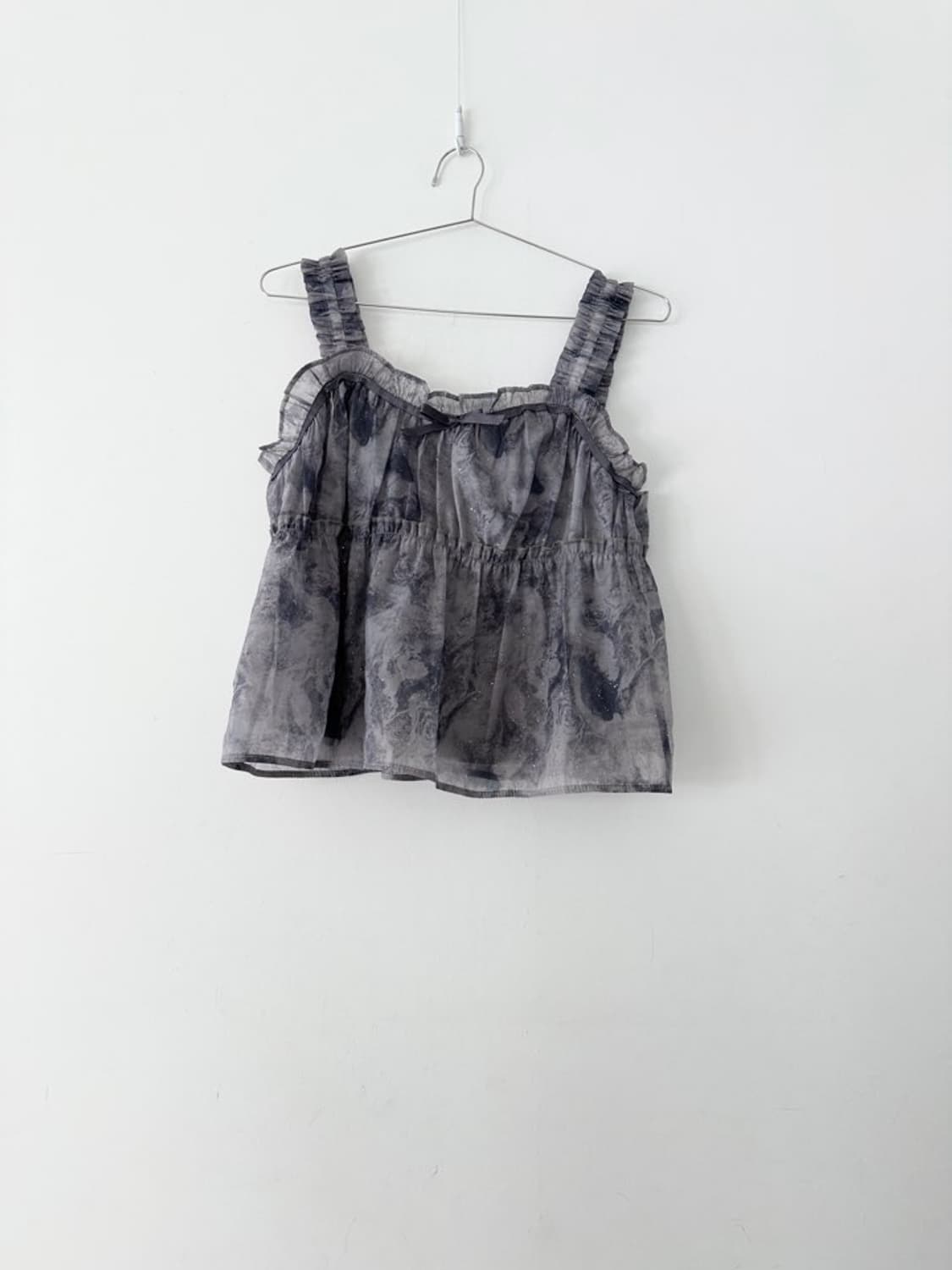 Aurora tube top glitter blouse / gray 상품이미지1