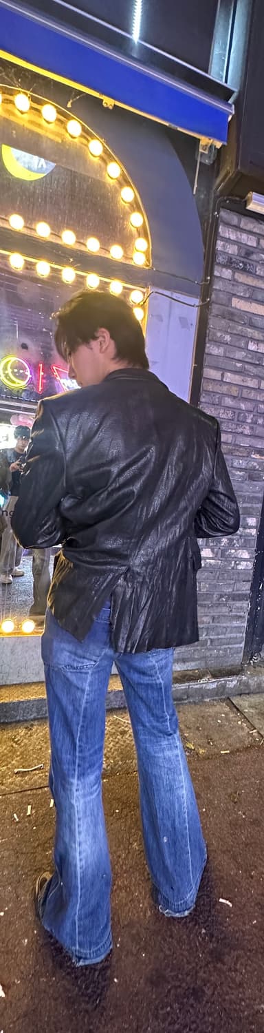 렉토 크링클 레더 블레이저 자켓 상품이미지2