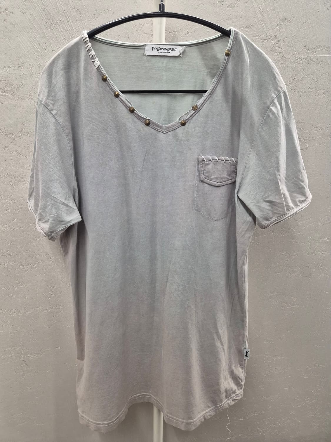입생로랑 그레이 포켓 반팔 티셔츠 XL 상품이미지2
