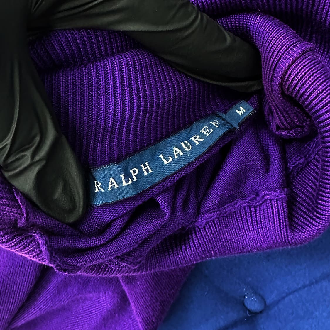 폴로 랄프로렌 코튼 터틀넥 반팔 니트 목폴라 스웨터 바이올렛 여성 M 상품이미지4