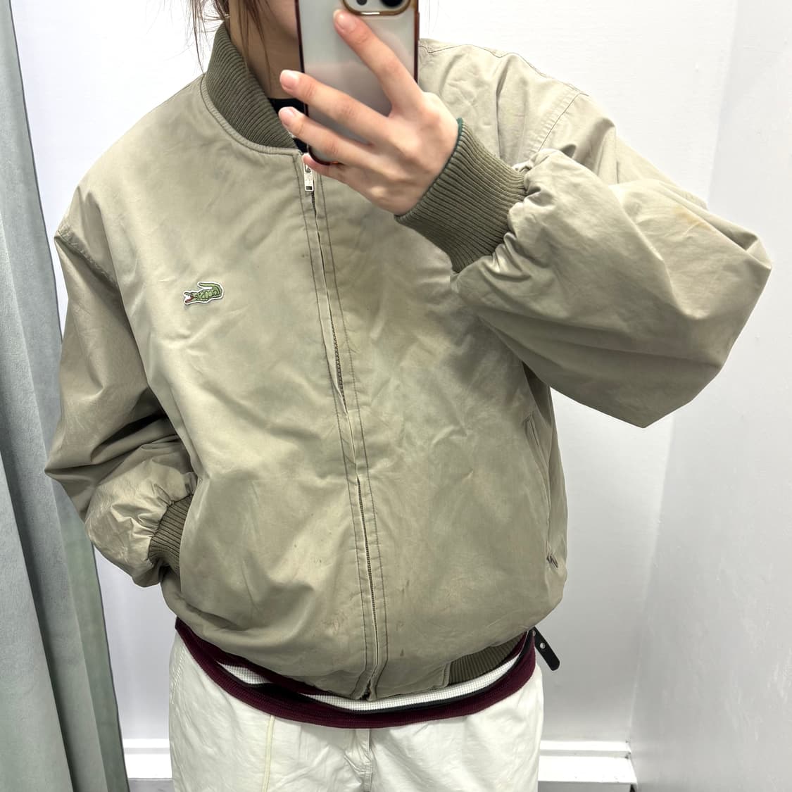 라코스테 그린 체크 리버시블 자켓 상품이미지3