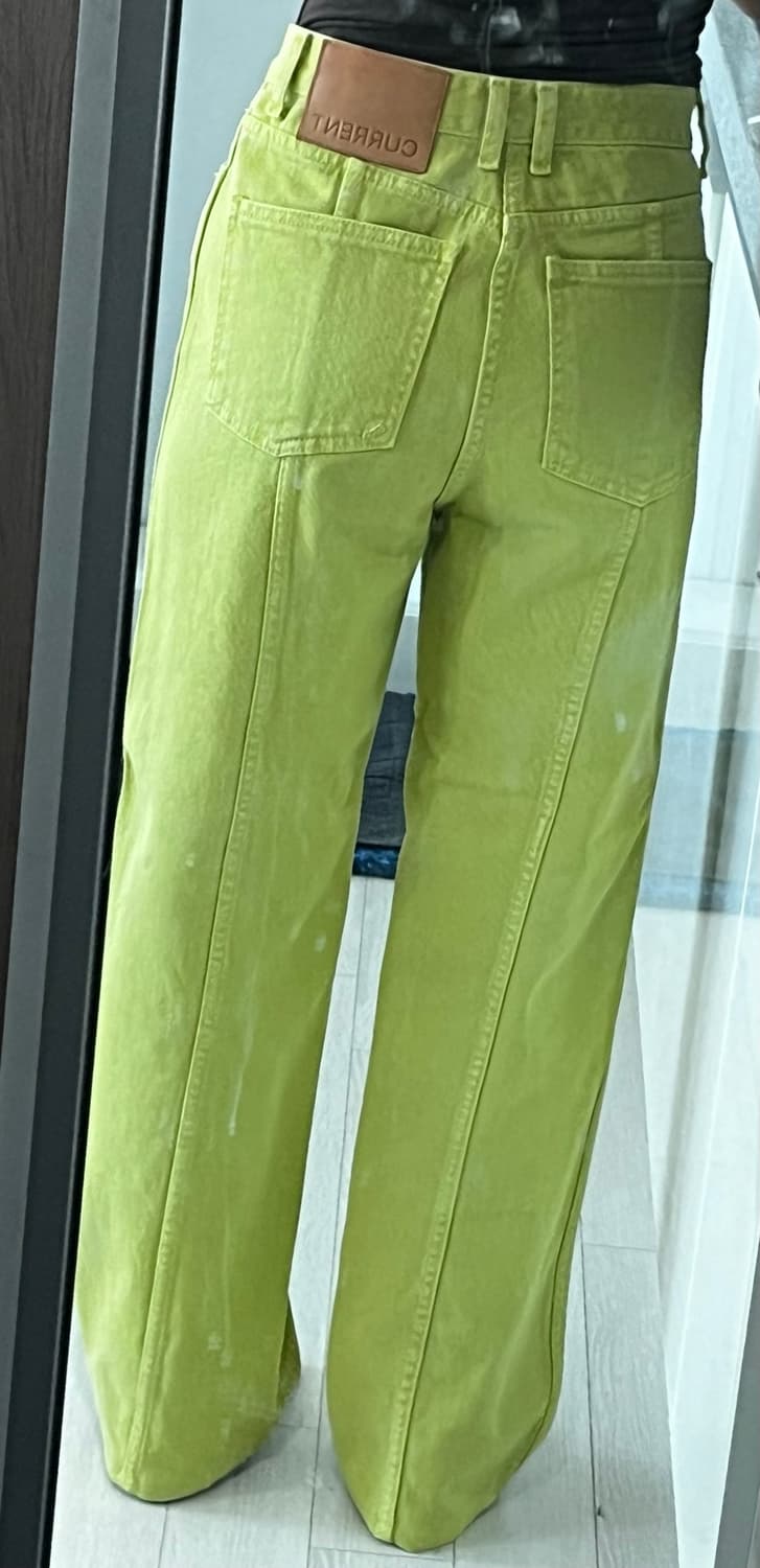 커렌트 연두색 데님팬츠 팝니다 (size 1 =약26사이즈) 상품이미지1
