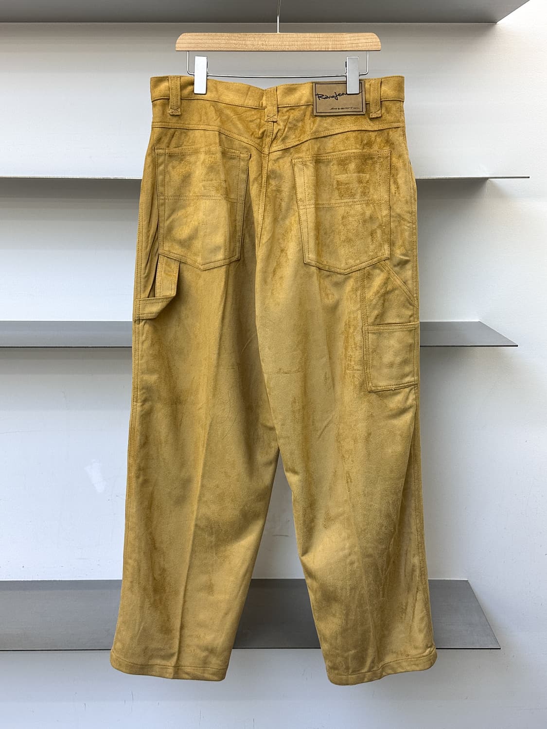 레베 진스 포우 스웨이드 힙합 와이드 팬츠(베이지) 상품이미지4