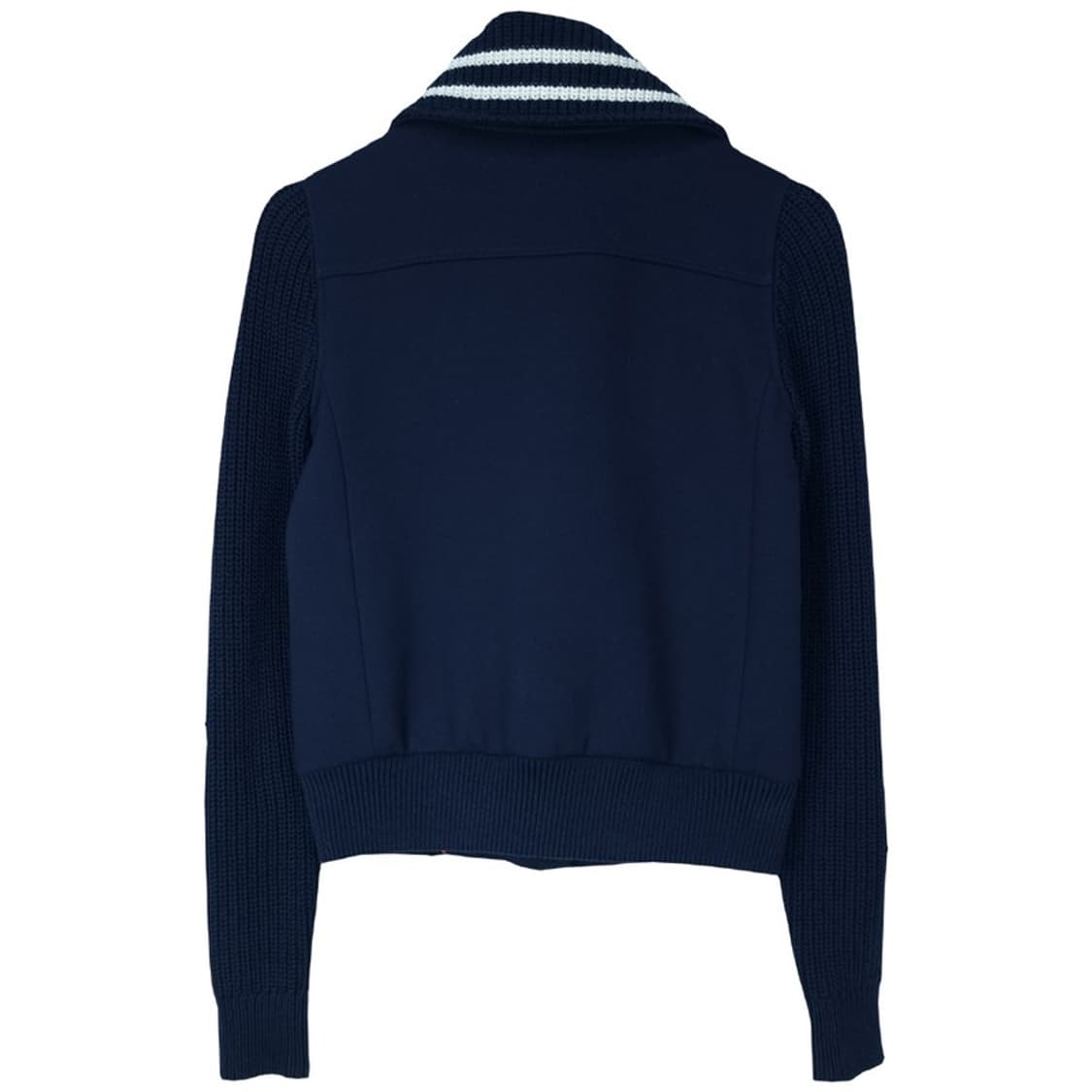 [타미힐피거] 슬림핏 하이넥 모직 니트 자켓 네이비 M18114 상품이미지3