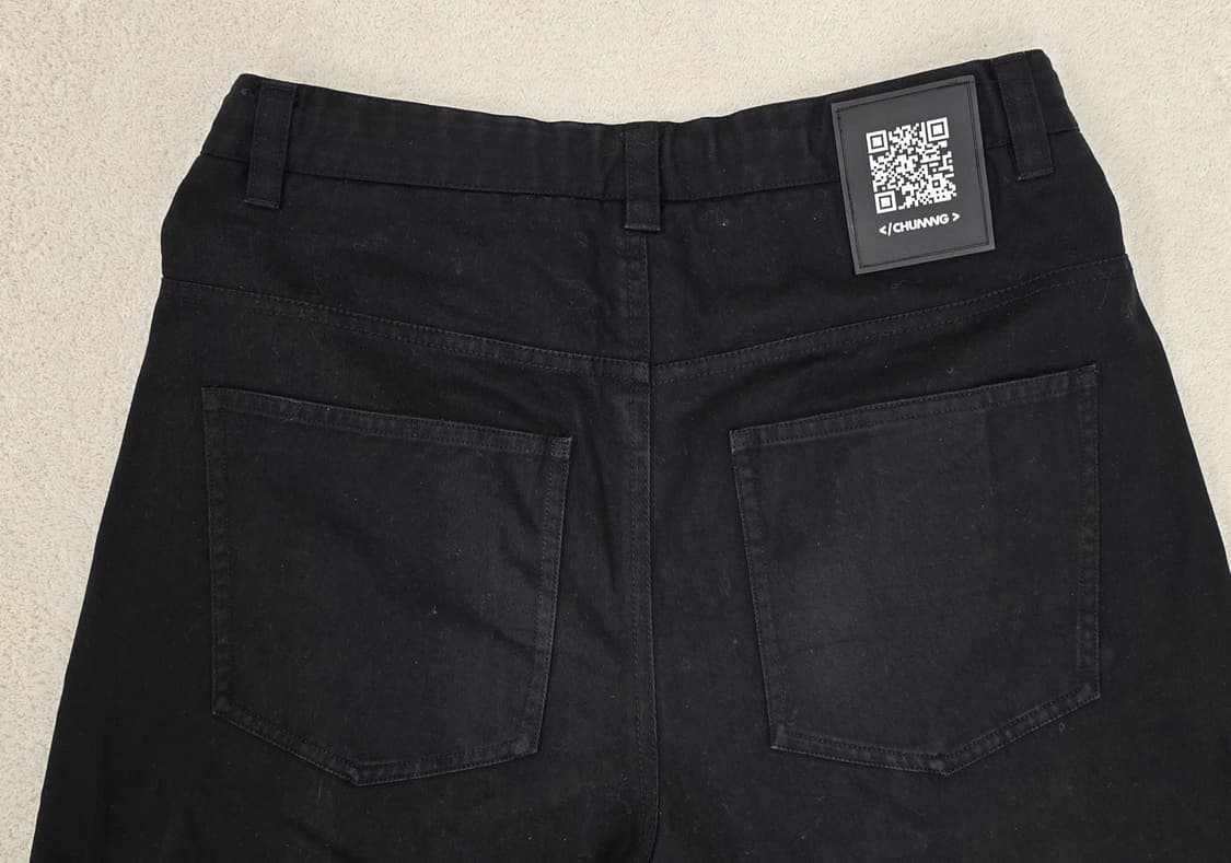 엔엔엔원 코딩프린팅 와이드 코튼 블랙팬츠.  싸이즈30
 상품이미지5