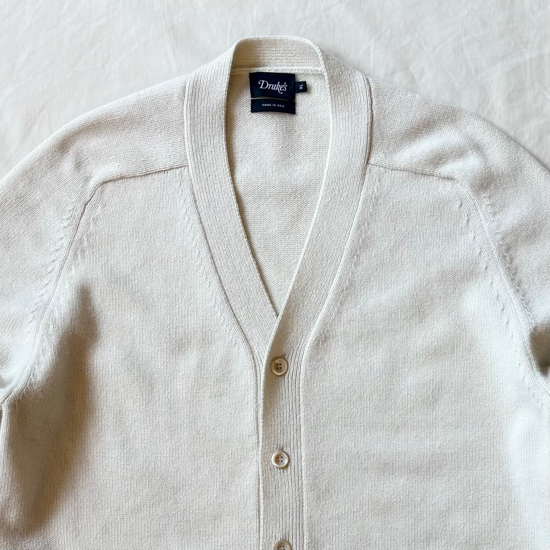 (XL) Drake’s 드레익스 에크루 램스울 6B 카디건 상품이미지2