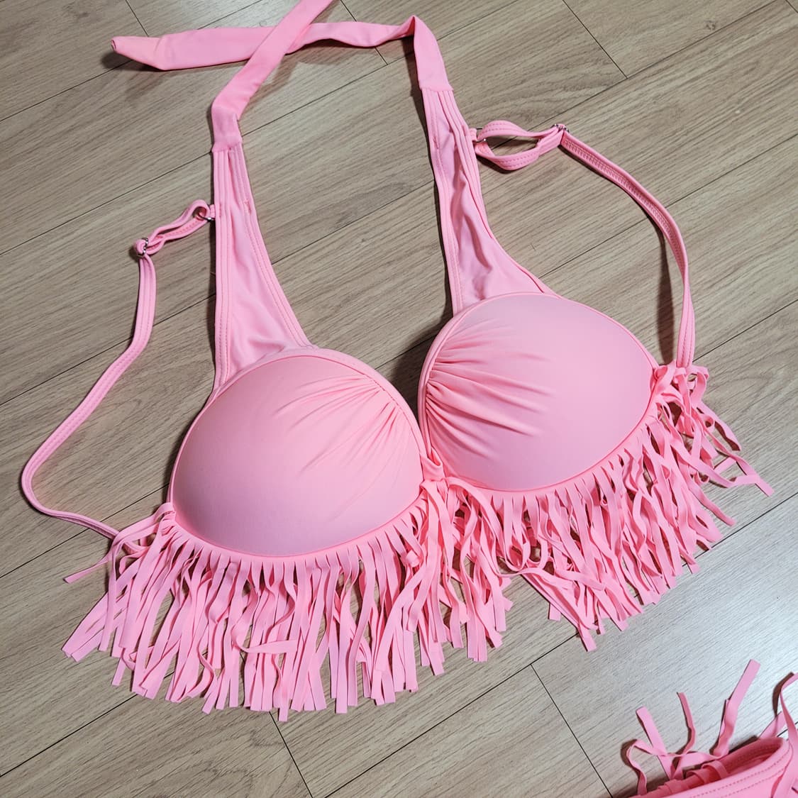 새상품) 핫걸 비비드 테슬 쨍한 외국흑인언니 감성 핑크 비키니  상품이미지2