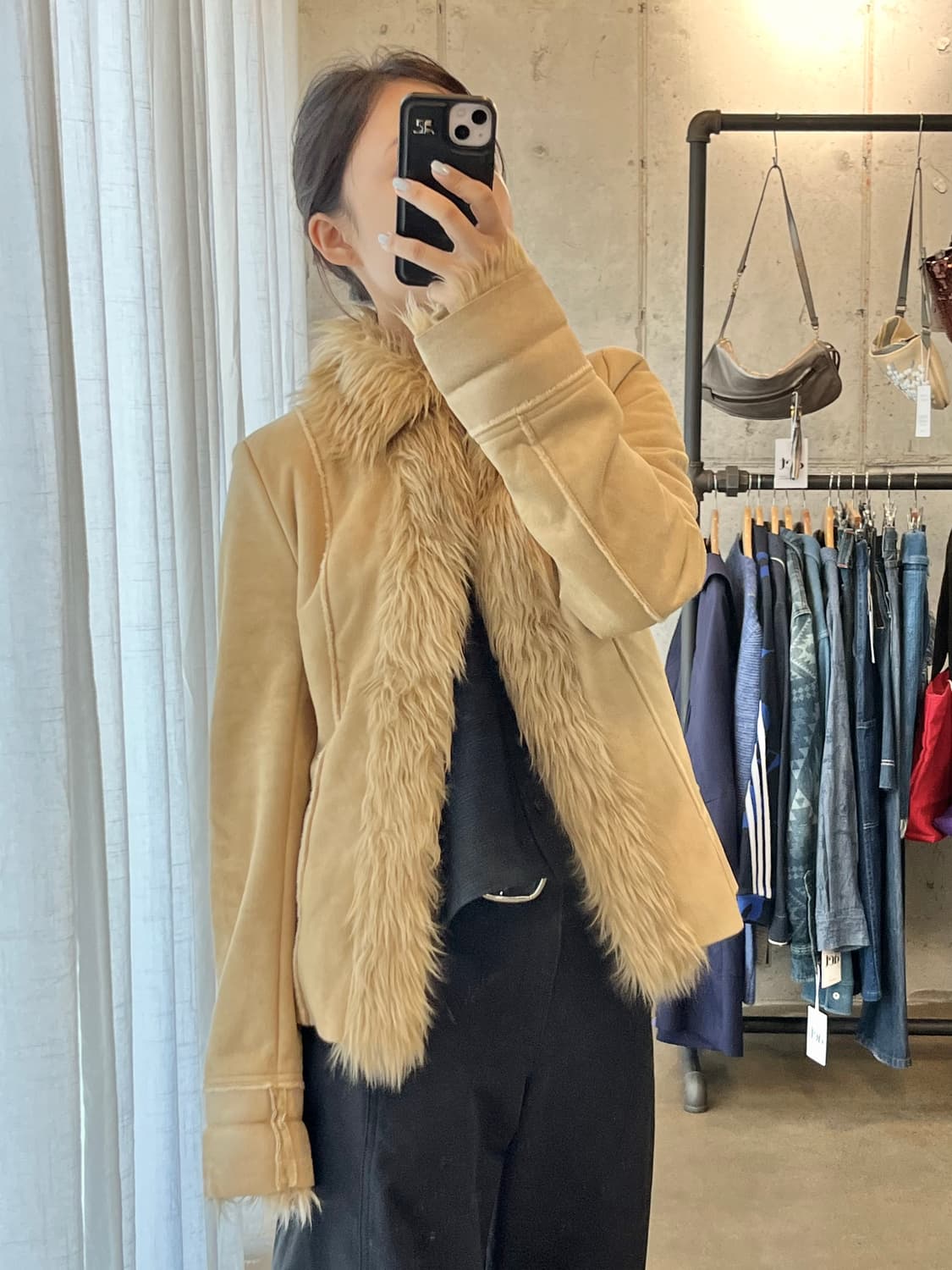 LUVULITE 스웨이드 퍼 시어링 자켓 상품이미지2