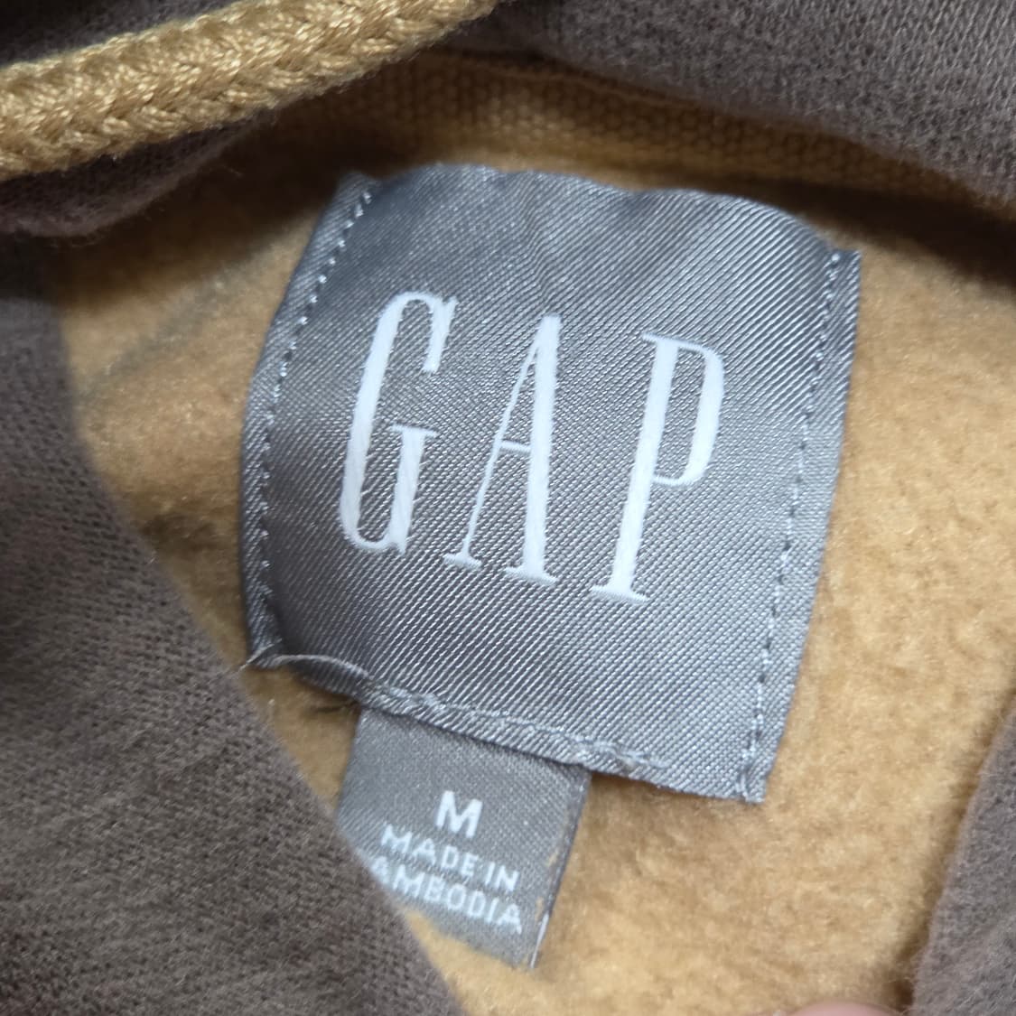 GAP 배색 브라운 후드티 상품이미지7