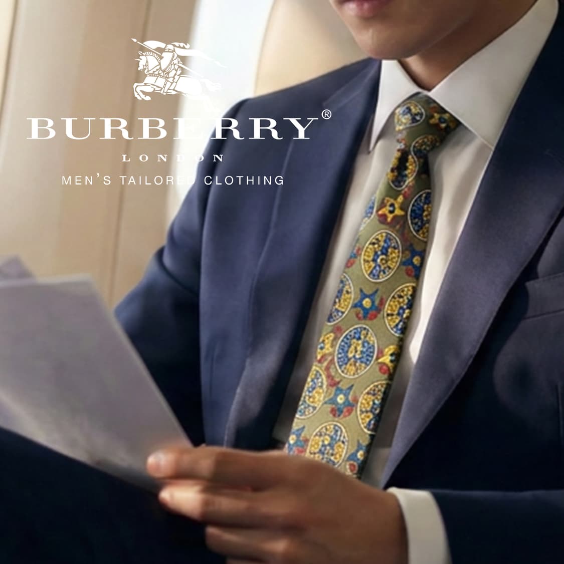 버버리 실크 올리브그린 문장 패턴 넥타이 9.6cm A등급 E771 상품이미지1