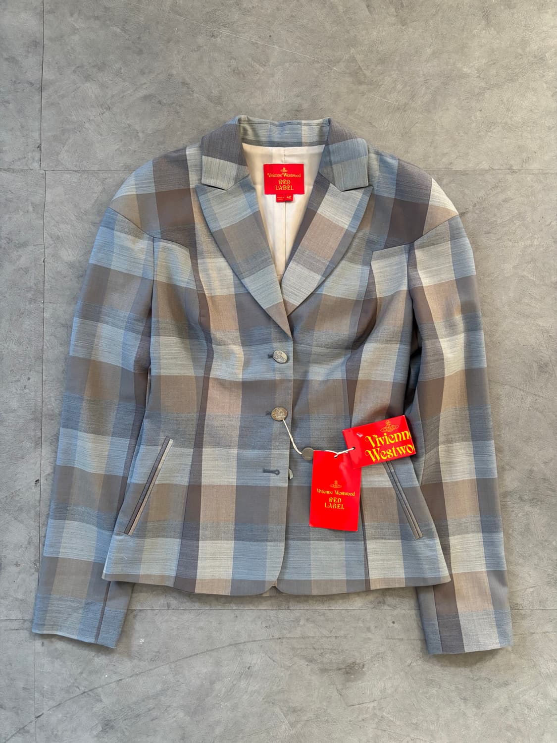 Vivienne Westwood 비비안웨스트우드 레드라벨 체크 싱글 자켓 상품이미지3