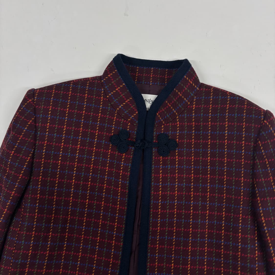 입생로랑 체크 트위드 차이나 자켓 상품이미지5