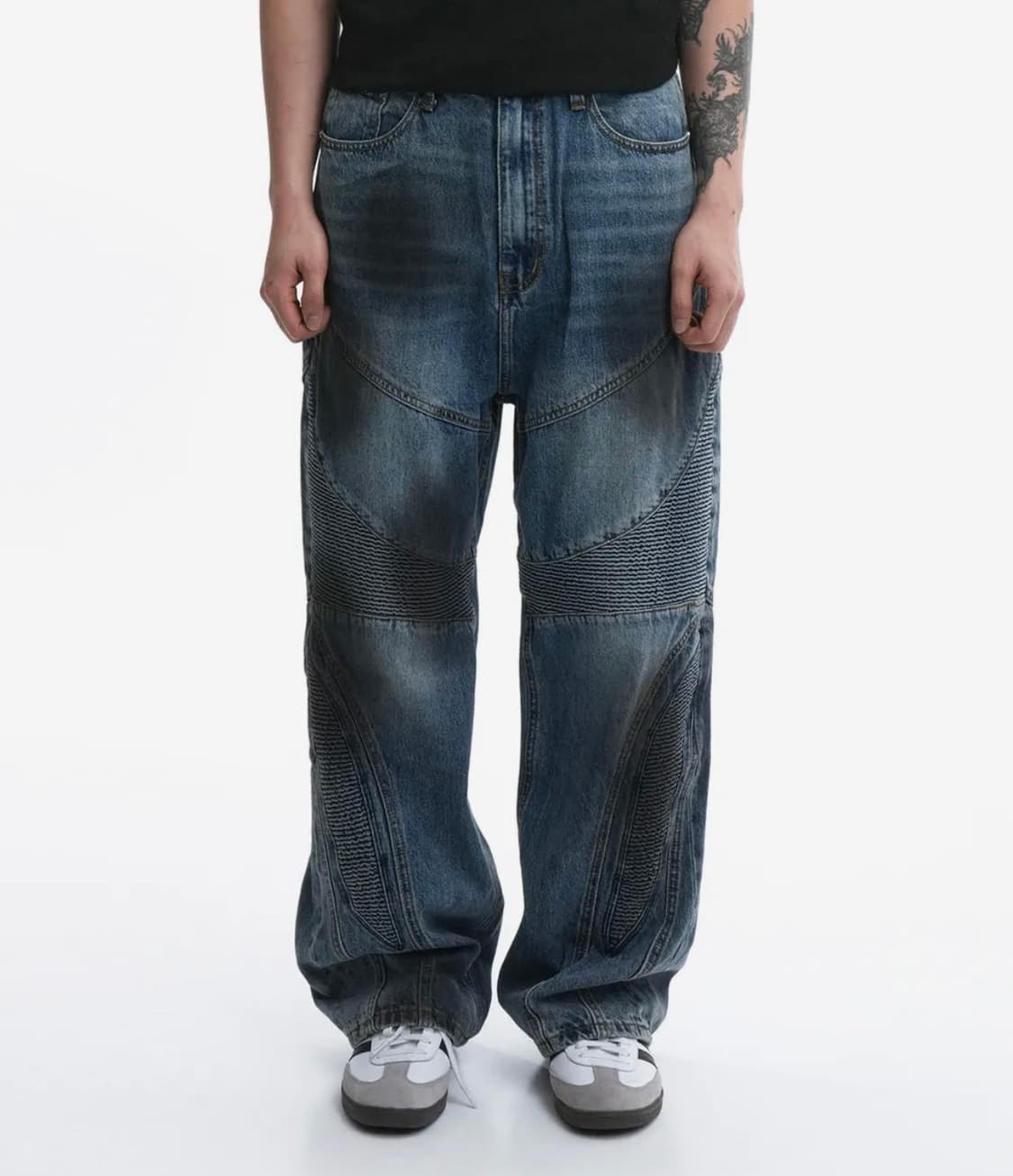 DIRTY WASHED BIKER JEANS-BLUE 상품이미지1