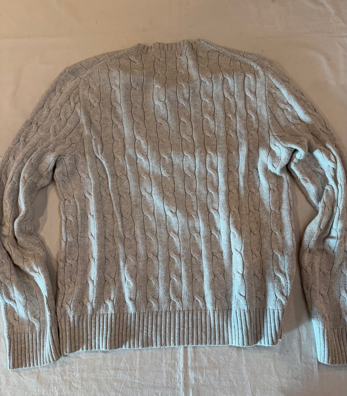 폴로 랄프로렌 꽈배기 케이블 니트 멜란지 라이트 그레이 상품이미지3