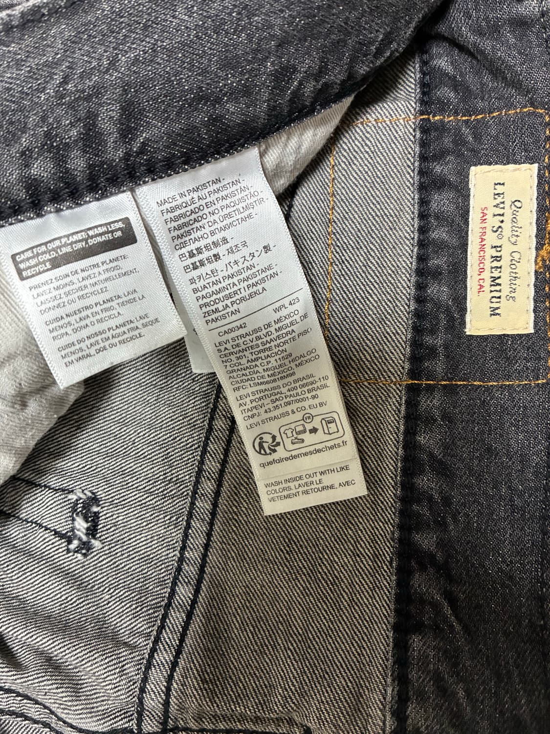 리바이스 505 프리미엄 빅E 셀비지 흑청 데님 W34 L30 상품이미지4