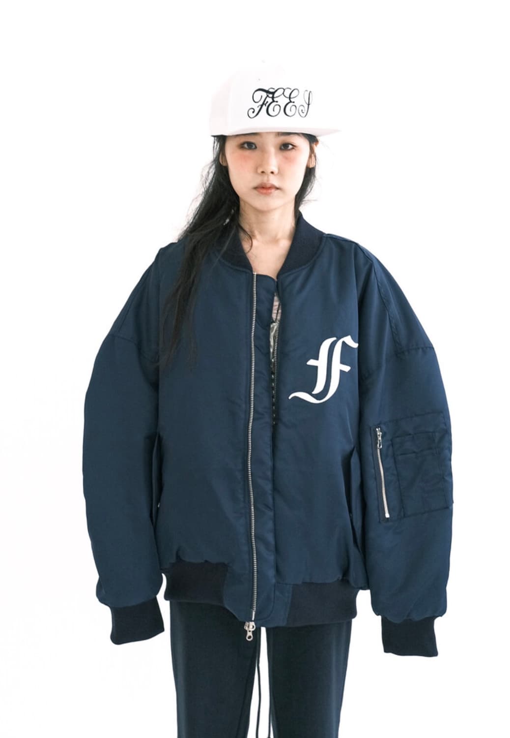 샵페어리 봄버자켓 네이비 상품이미지2