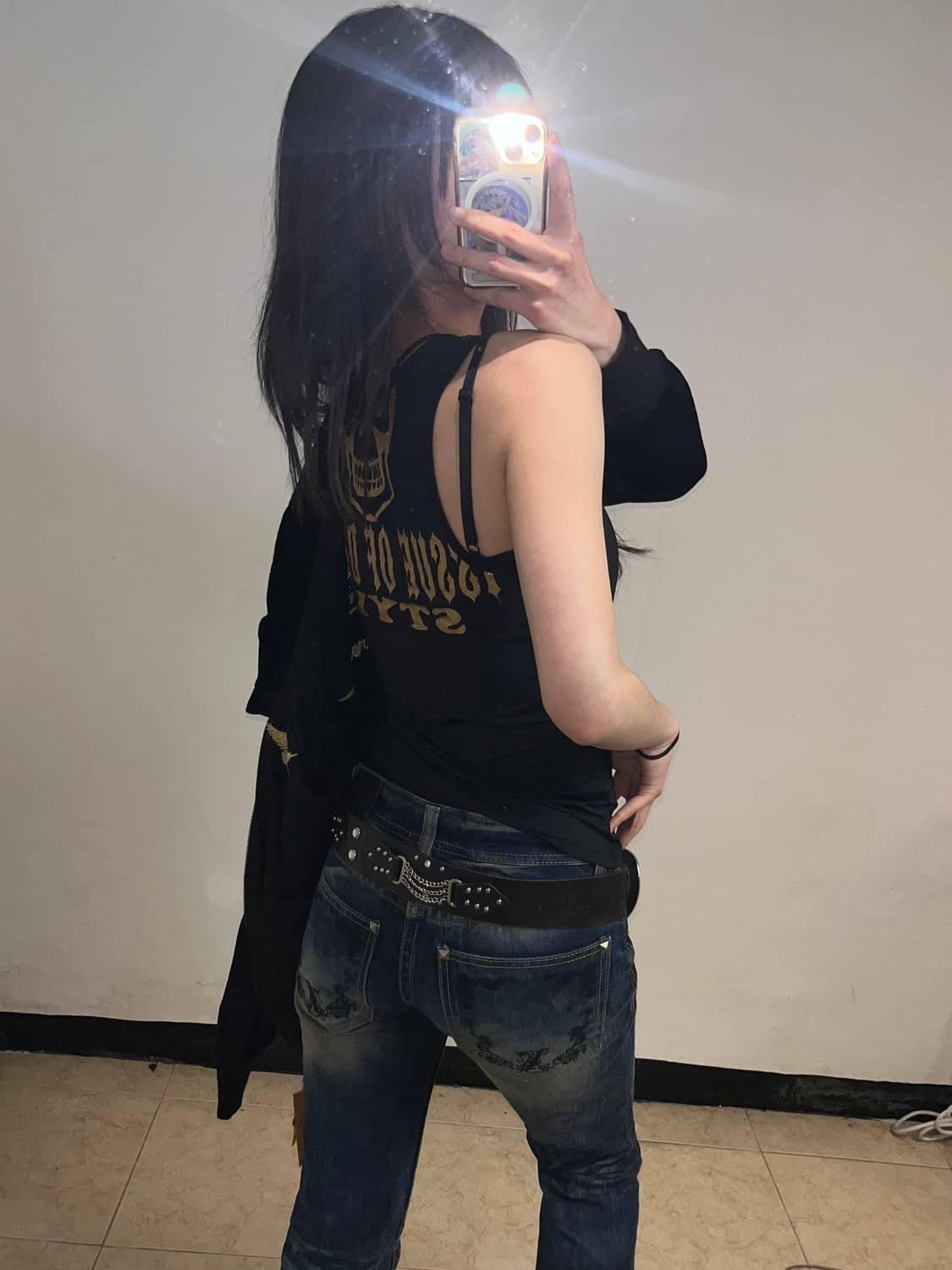 블랙 스컬 펑크 슬리브리스 상품이미지4