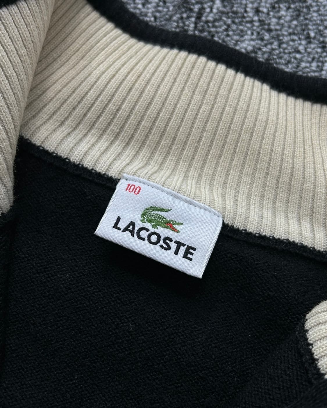 라코스테 블랙 암패치 하프집업 니트 상품이미지7