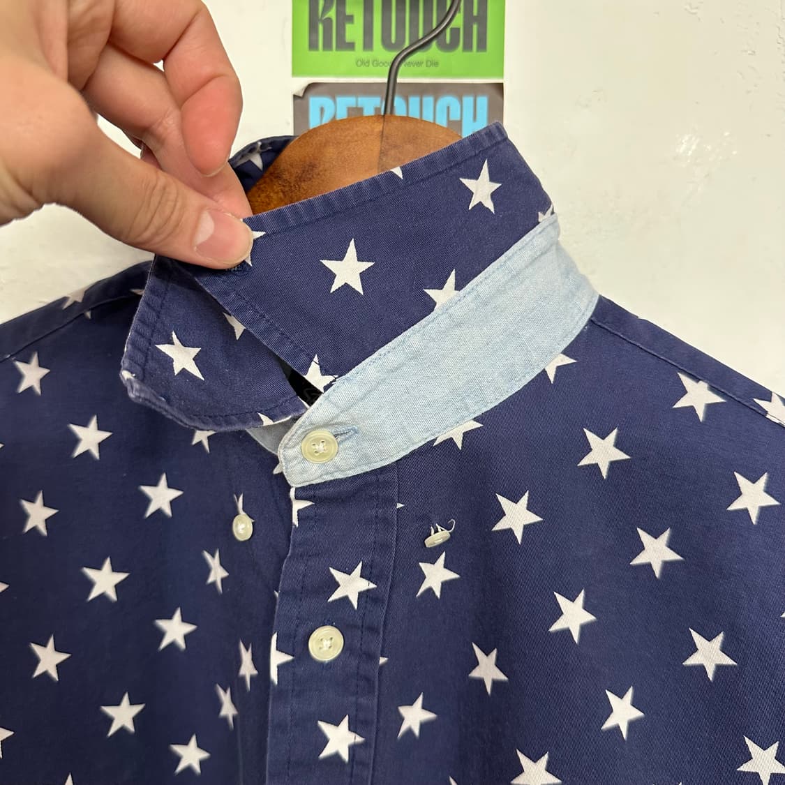 90~00‘s 스타 프린트 코튼 셔츠 상품이미지8
