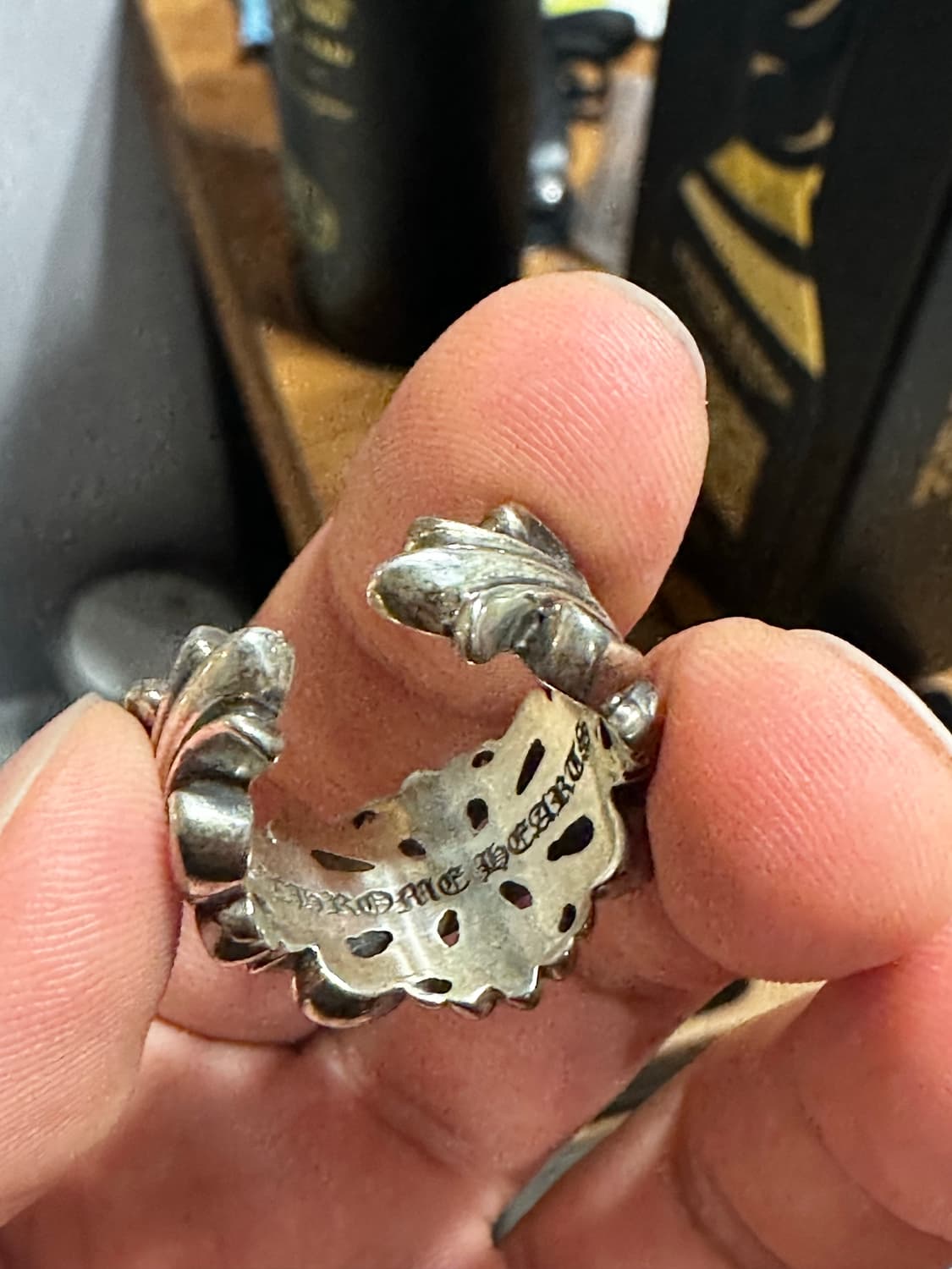 Us 7.5 크롬하츠 더블 플로랄 링 상품이미지5