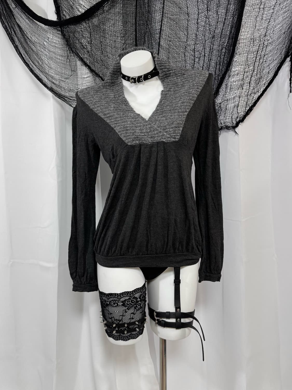  charcoal knit t-shirt 상품이미지1