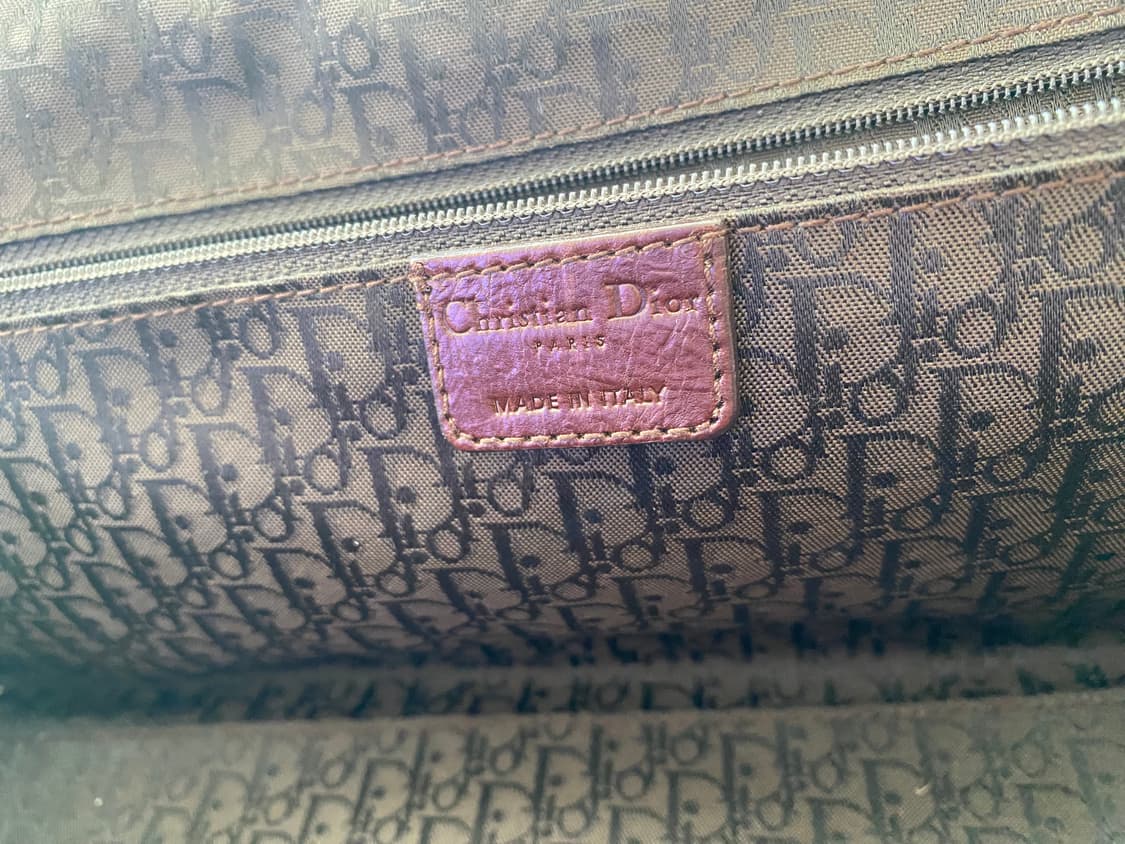 정품 디올 cd 참 로고 브라운 래더 토트백 상품이미지8